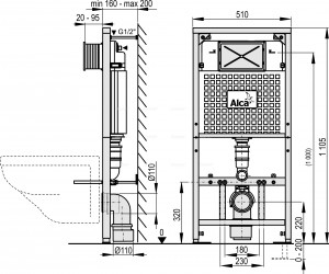 ALCAPLAST A101-1200D SÁDROMODUL