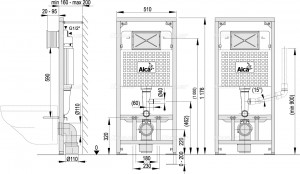 ALCAPLAST A101-1200V SÁDROMODUL S ODVĚTRÁVÁNÍM