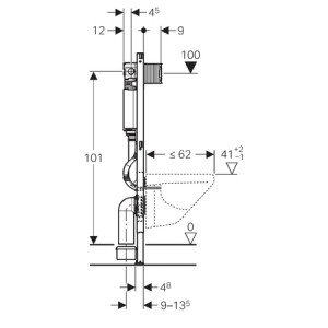 GEBERIT DUOFIX PRVEK PRO ZÁVĚSNÉ WC, 112 CM, S NÁDRŽKOU OMEGA 12 CM