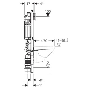 GEBERIT DUOFIX PRVEK PRO ZÁVĚSNÉ WC, 112 CM S NÁDRŽKOU SIGMA 12 CM (UP320)