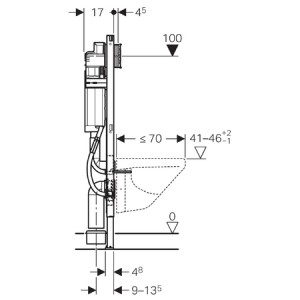 GEBERIT DUOFIX PRVEK PRO ZÁVĚSNÉ WC, PRO TĚLESNĚ POSTIŽENÉ, S NÁDRŽKOU SIGMA 12 CM (UP320)