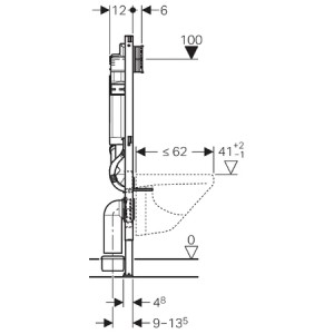 GEBERIT DUOFIX PRVEK PRO ZÁVĚSNÉ WC, S NÁDRŽKOU SIGMA (UP320)