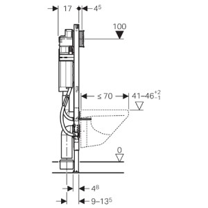 GEBERIT DUOFIX SPECIAL PRVEK PRO ZÁVĚSNÉ WC, 112 CM, S NÁDRŽKOU SIGMA 12 CM (UP320)