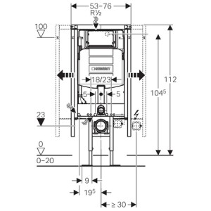 GEBERIT DUOFIX SPECIAL PRVEK PRO ZÁVĚSNÉ WC, S NÁDRŽKOU SIGMA 12 CM (UP320)