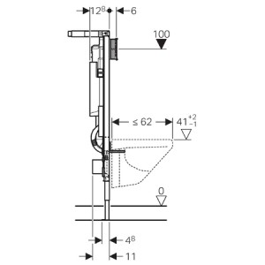 GEBERIT DUOFIX SPECIAL PRVEK PRO ZÁVĚSNÉ WC, S NÁDRŽKOU SIGMA 12 CM (UP320)