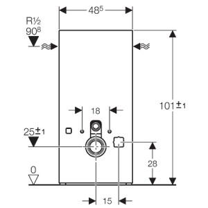 GEBERIT MONOLITH SANITÁRNÍ MODUL PRO AQUACLEAN 8000, 101 CM, PŘÍVOD VODY Z BOKU