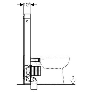 GEBERIT MONOLITH SANITÁRNÍ MODUL PRO STOJÍCÍ WC, 101 CM, S ODPADNÍM KOLENEM P, PŘÍVOD VODY DOLE