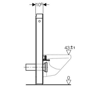 GEBERIT MONOLITH SANITÁRNÍ MODUL PRO ZÁVĚSNÉ WC, 101 CM, S PŘÍMÝM HRDLEM, PŘÍVOD VODY DOLE